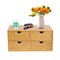 Bamboo Desk Organizer with 4 Drawers Tabletop Mini Small Drawer Storage Box